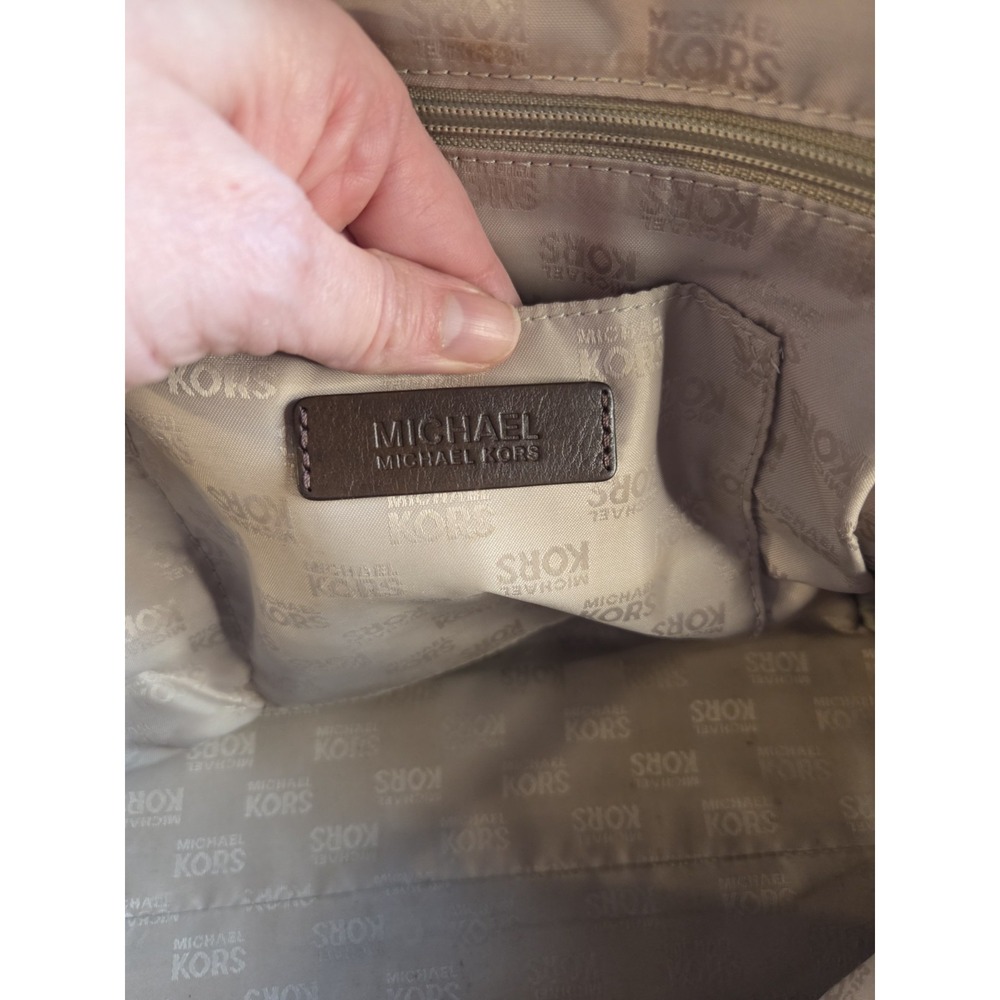 Michael Kors MK Signature Large Satchel Bag MK Sig Jacquard Crossbody Leather‎ - Picture 8 of 9
